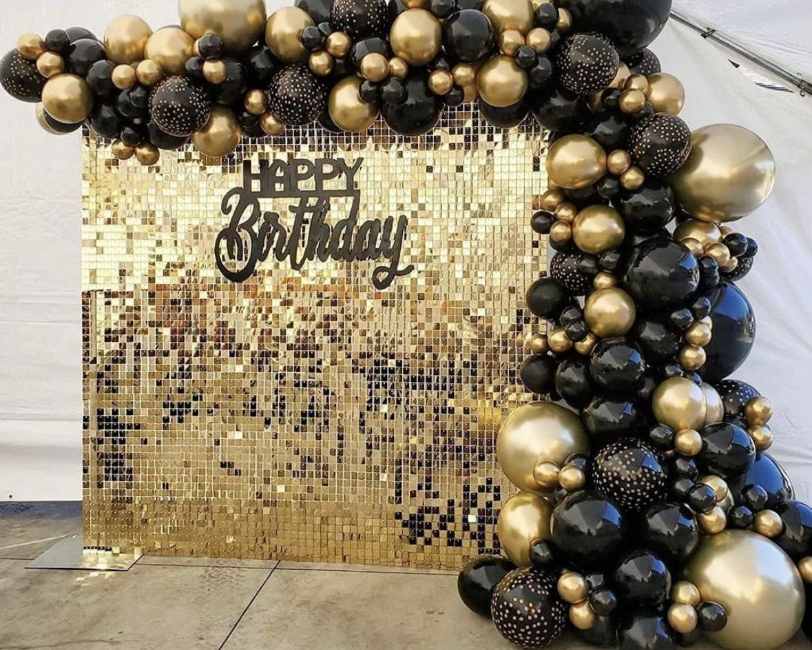 Balloon backdrop and marquee number rental
